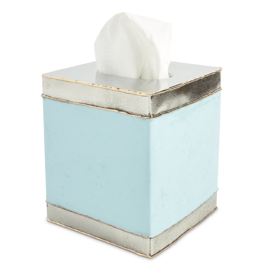 Julia Knight Bath Accessories | Cascade 5" Tissue Cover Glacial Blue