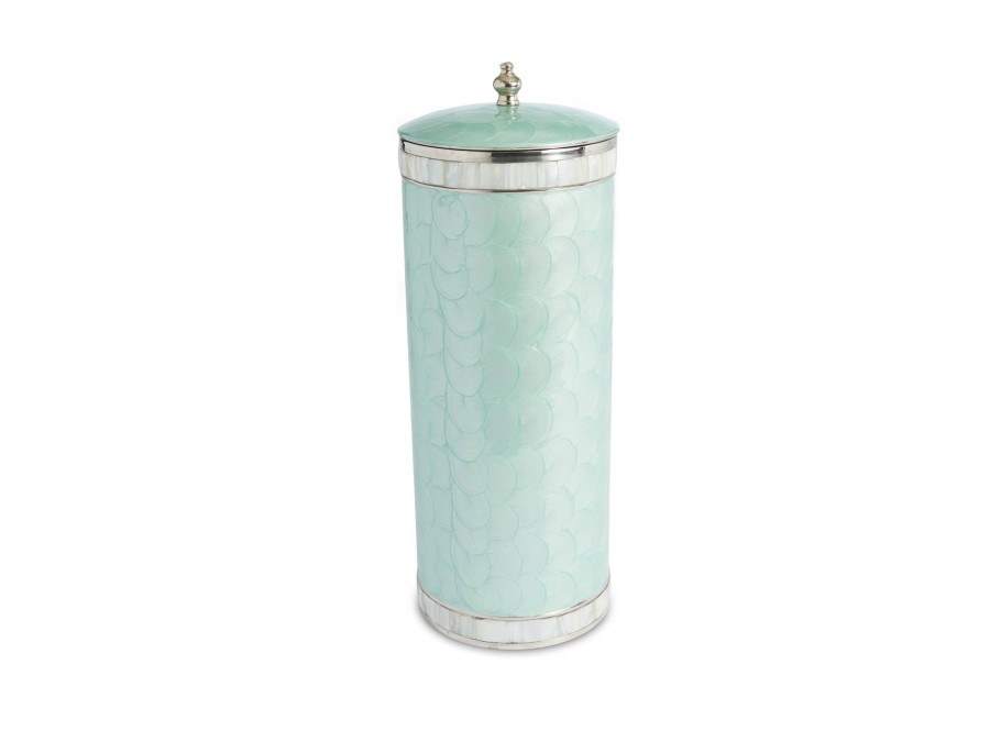 Julia Knight Bath Accessories | Classic Toilet Tissue Covered Holder Aqua