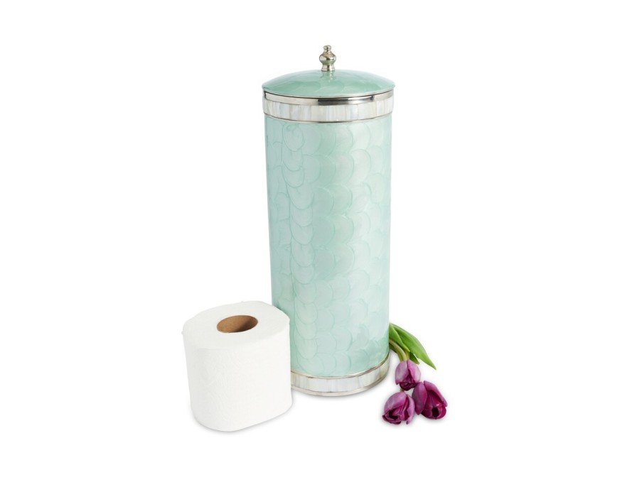 Julia Knight Bath Accessories | Classic Toilet Tissue Covered Holder Aqua