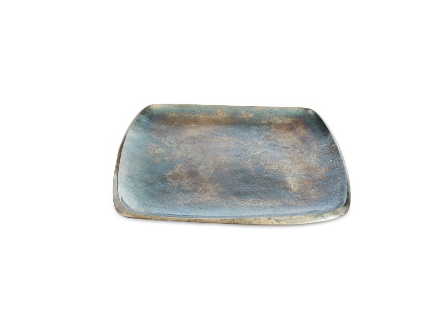 Julia Knight Table Accessories | Eclipse 9" Stackable Square Tray Steel Blue