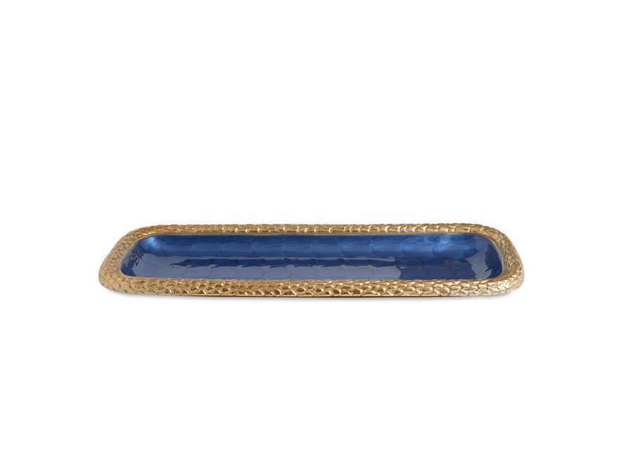 Julia Knight Platters & Trays | Florentine 16" Rectangular Tray Gold Sapphire