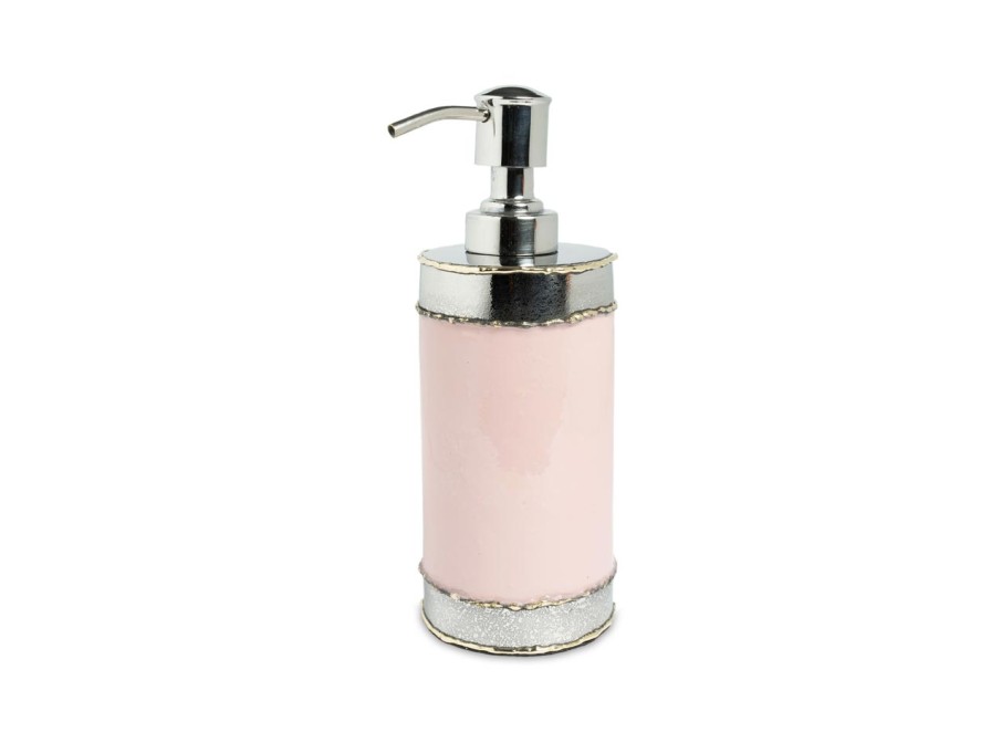 Julia Knight Bath Accessories | Cascade 7.5" Soap/Lotion Dispenser Pink Lace