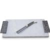 Julia Knight Platters & Trays | Eclipse Marble Cheese Tray With Cheese Knife White