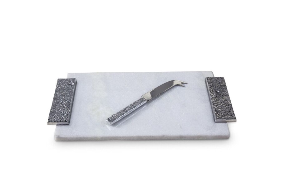 Julia Knight Platters & Trays | Eclipse Marble Cheese Tray With Cheese Knife White