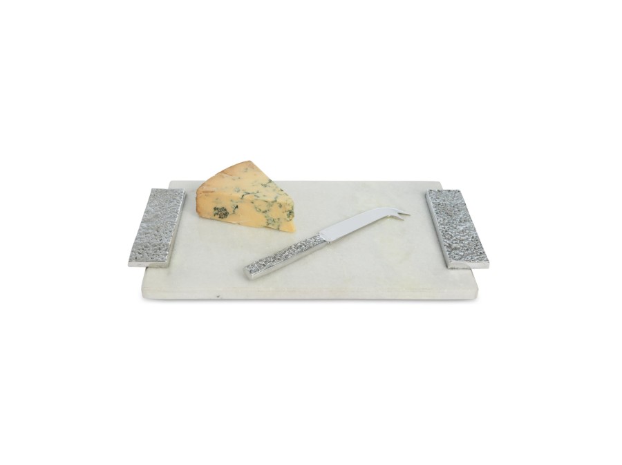 Julia Knight Platters & Trays | Eclipse Marble Cheese Tray With Cheese Knife White