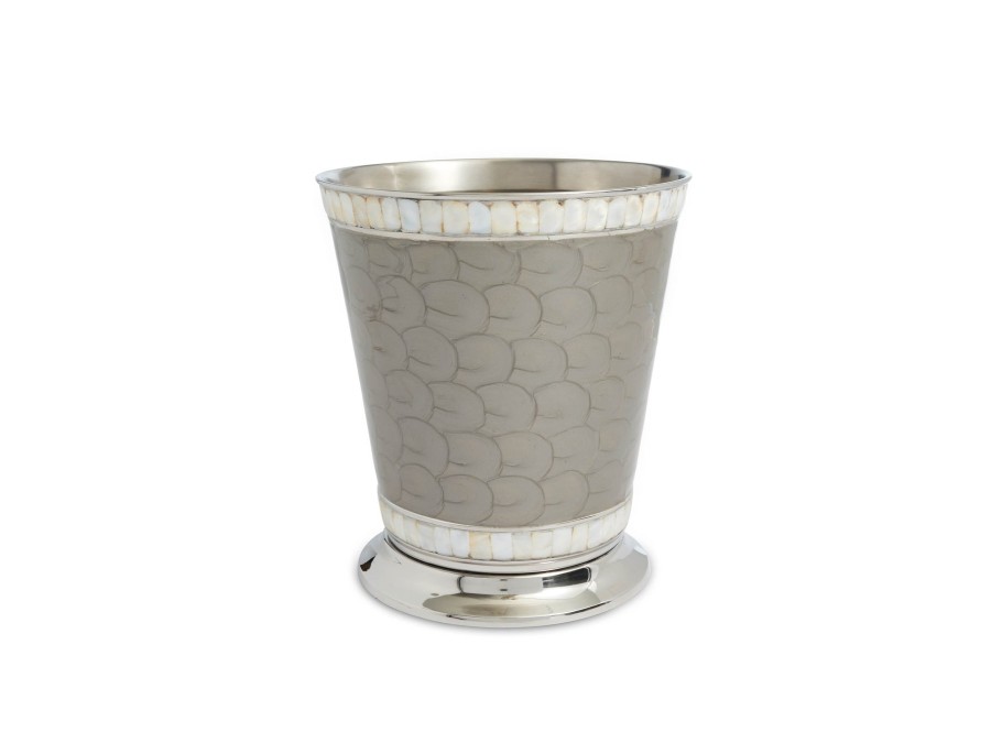 Julia Knight Bath Accessories | Classic 9.75" Waste Basket Platinum