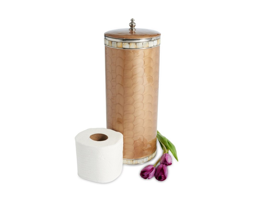 Julia Knight Bath Accessories | Classic Toilet Tissue Covered Holder Toffee