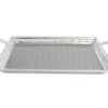 Julia Knight Table Accessories | Classic 21" Beveled Tray W/Handles Platinum