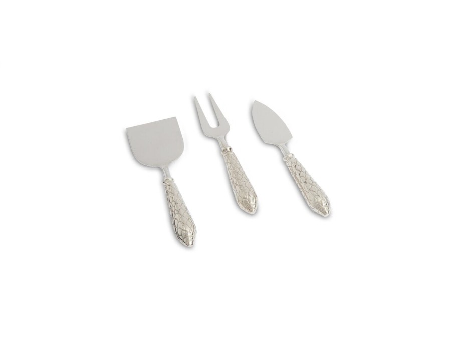 Julia Knight Serving Utensils | Florentine Cheese Serving Set Silver