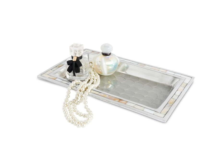 Julia Knight Bath Accessories | Classic 12" Vanity Tray Platinum