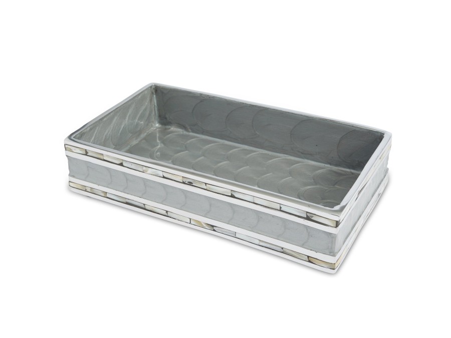 Julia Knight Bath Accessories | Classic 9" Guest Towel Tray Platinum