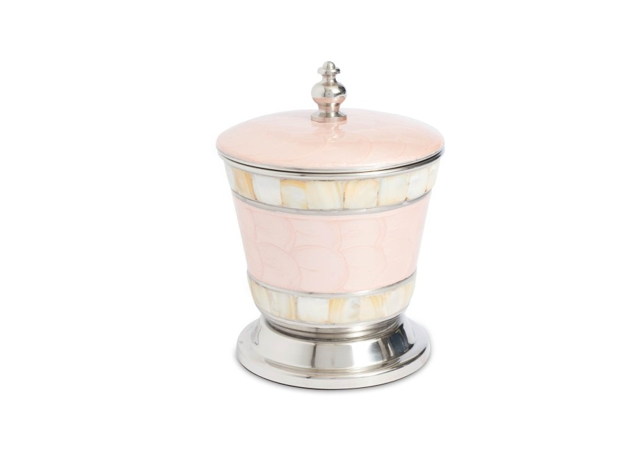 Julia Knight Bath Accessories | Classic 5.5" Covered Canister Pink Ice