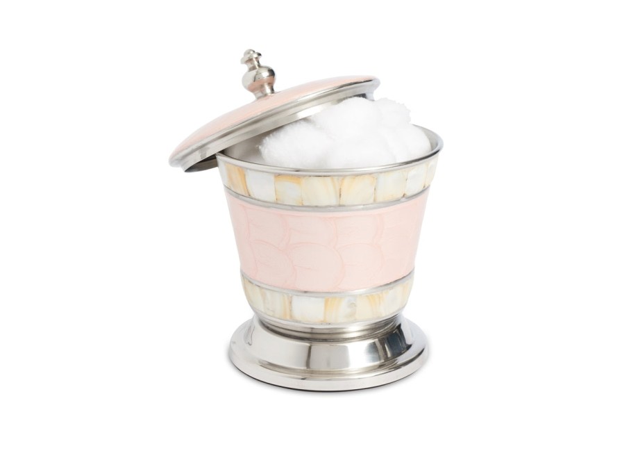 Julia Knight Bath Accessories | Classic 5.5" Covered Canister Pink Ice