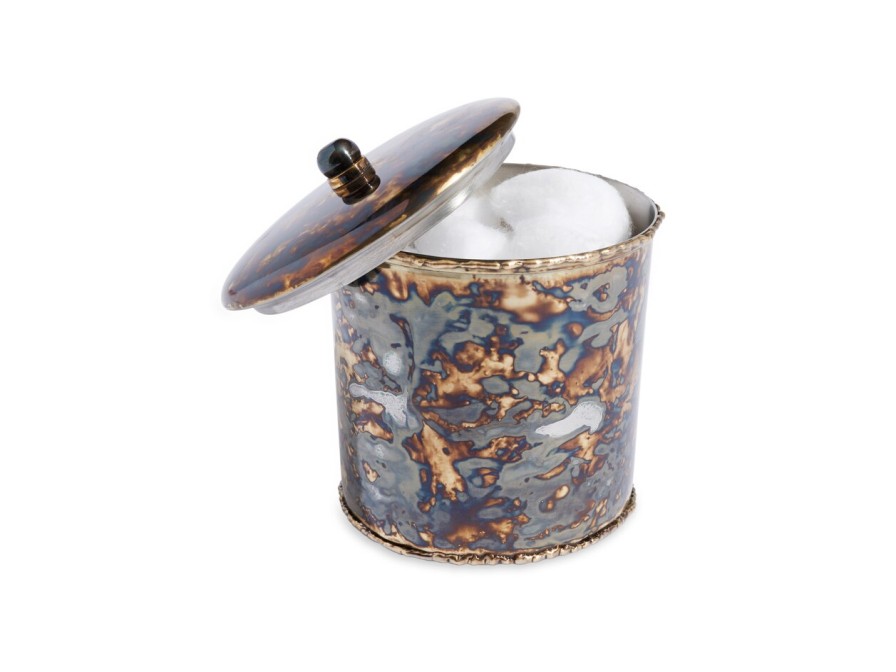 Julia Knight Bath Accessories | Cascade 5.5" Covered Canister Rainbow Bronze