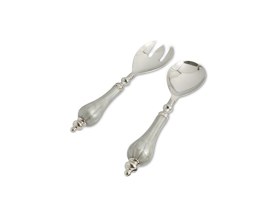 Julia Knight Serving Utensils | Peony Salad Serving Set Platinum