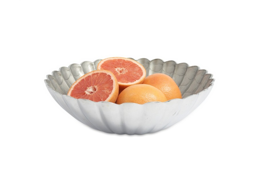 Julia Knight Bowls | Peony 15" Round Bowl Platinum