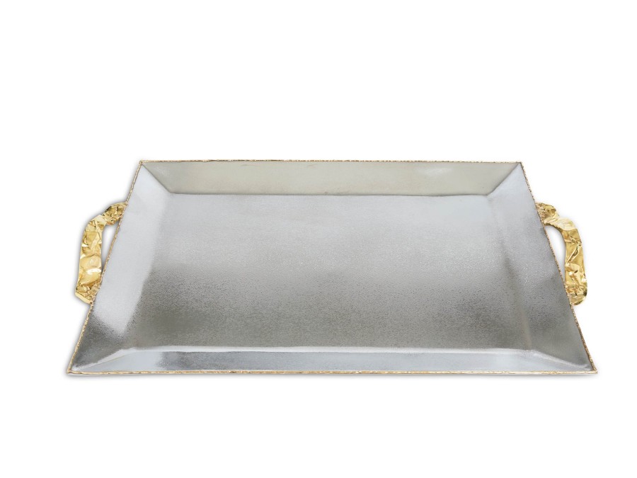 Julia Knight Serving Trays With Handles | Sierra 20" Rectangular Tray Frosted