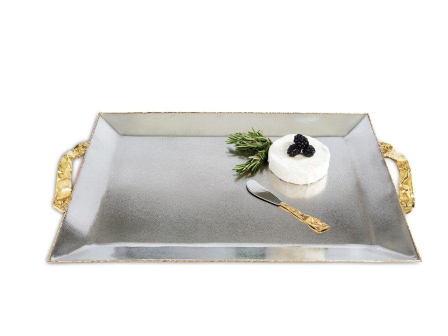 Julia Knight Serving Trays With Handles | Sierra 20" Rectangular Tray Frosted