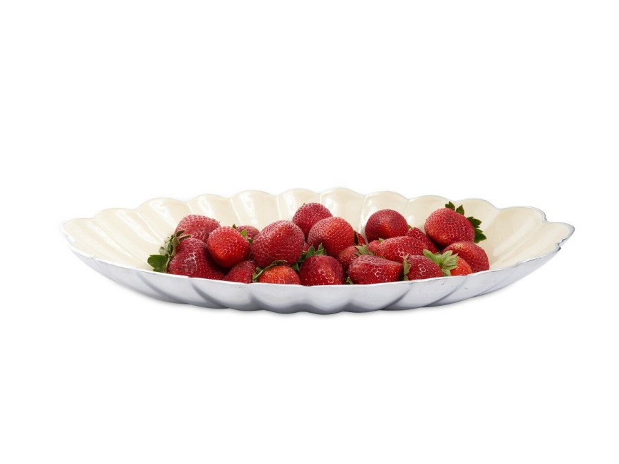 Julia Knight Decor | Peony 16" Oval Bowl Snow