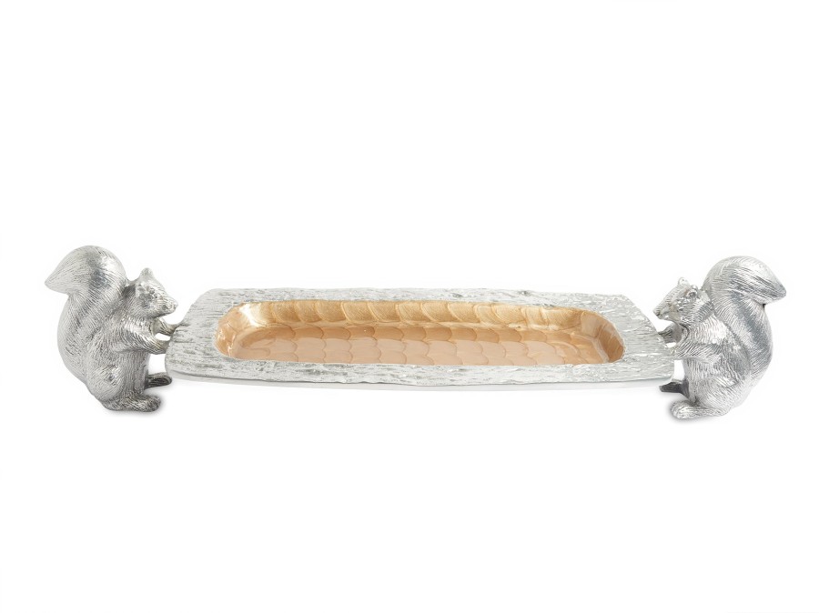 Julia Knight Decor | Squirrel 21" Centerpiece Tray Toffee