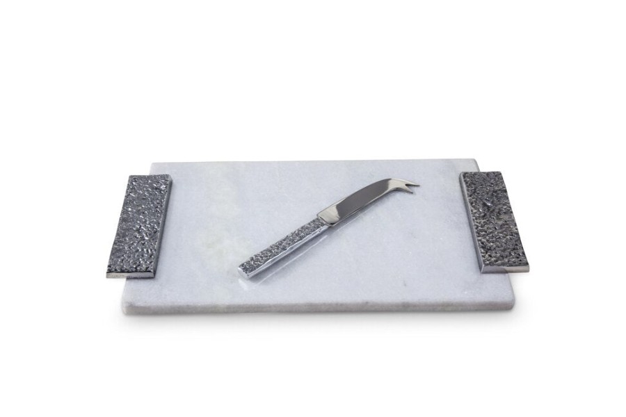 Julia Knight Serveware | Eclipse Marble Cheese Tray With Cheese Knife White