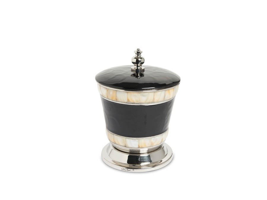 Julia Knight Bath Accessories | Classic 5.5" Covered Canister Caviar