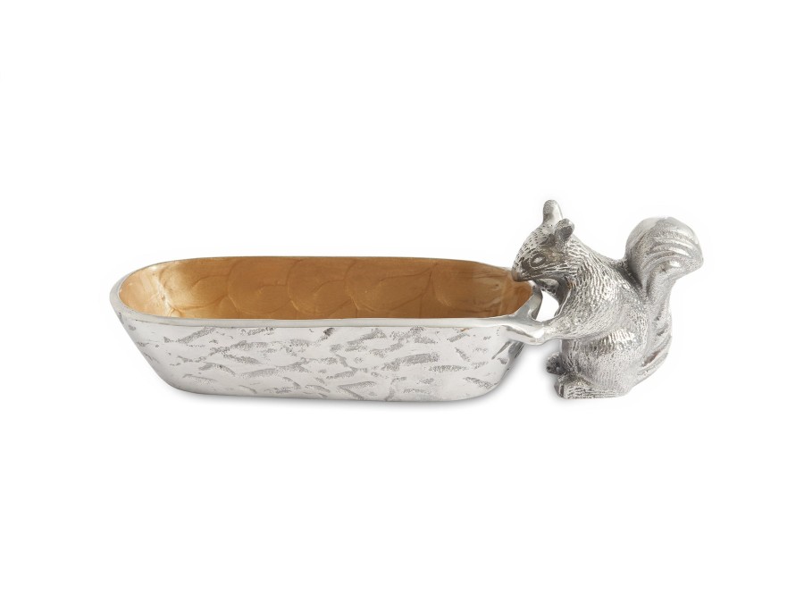 Julia Knight Decor | Squirrel Cracker 9.75" Tray Toffee