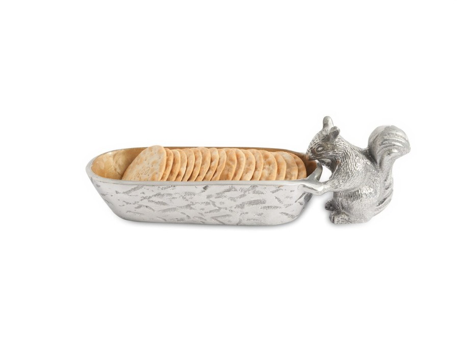 Julia Knight Decor | Squirrel Cracker 9.75" Tray Toffee