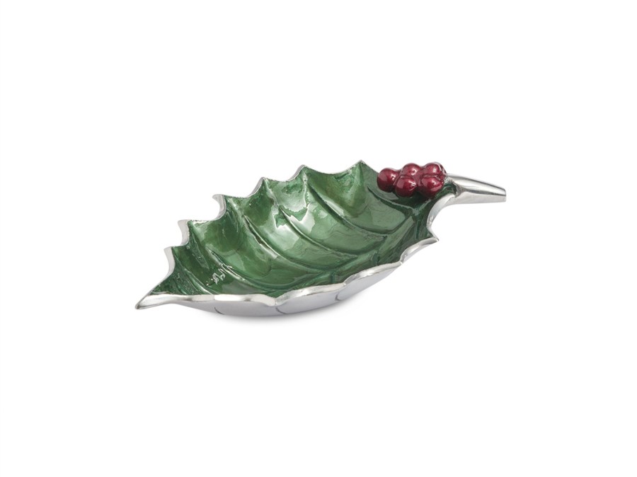 Julia Knight Bowls | Holly Sprig 10" Bowl Emerald