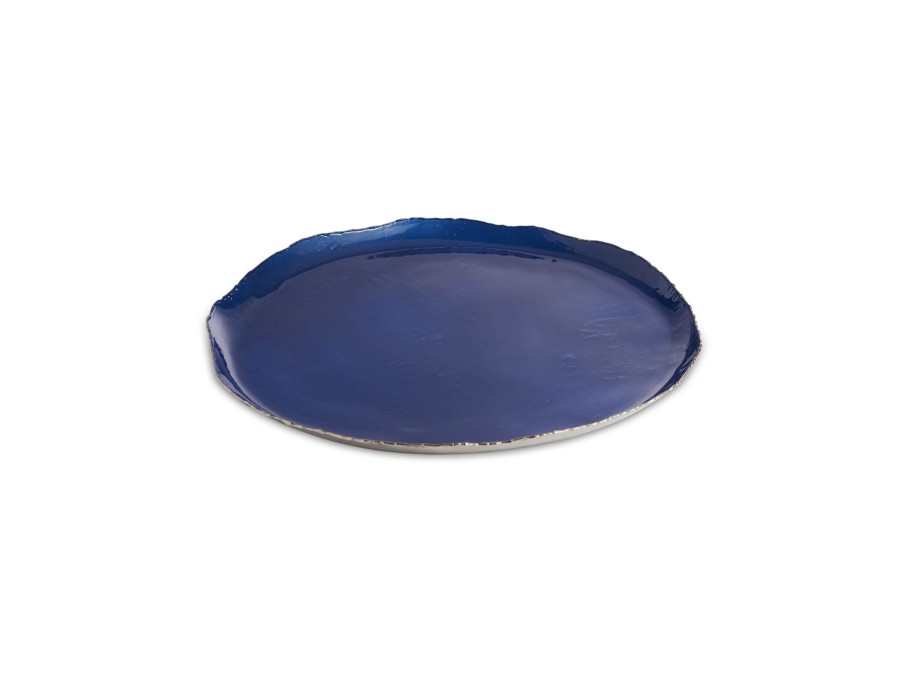 Julia Knight Decor | Cascade 13" Round Tray Cobalt