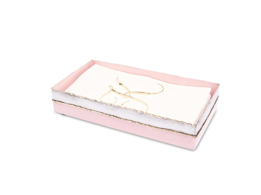 Julia Knight Bath Accessories | Cascade 9" Guest Towel Tray Pink Lace