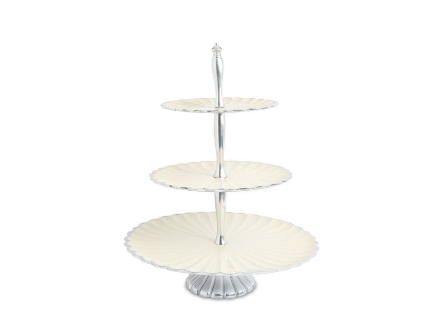 Julia Knight Cake Stands | Peony 16" Three - Tiered Server Snow