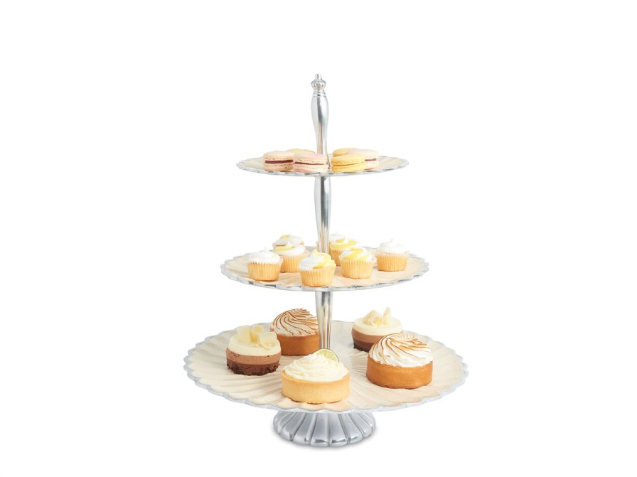 Julia Knight Cake Stands | Peony 16" Three - Tiered Server Snow