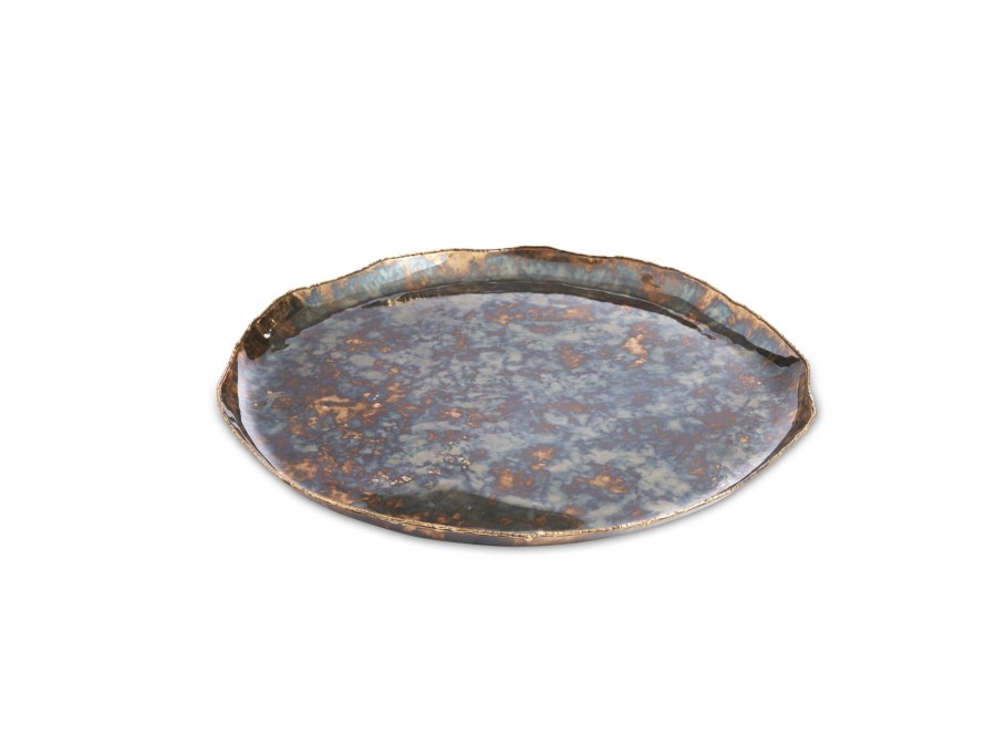 Julia Knight Decor | Cascade 13" Round Tray Rainbow Bronze