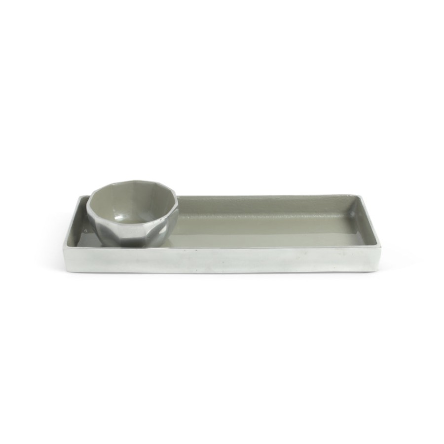 Julia Knight Platters & Trays | Astra 14" Rectangle Tray Platinum