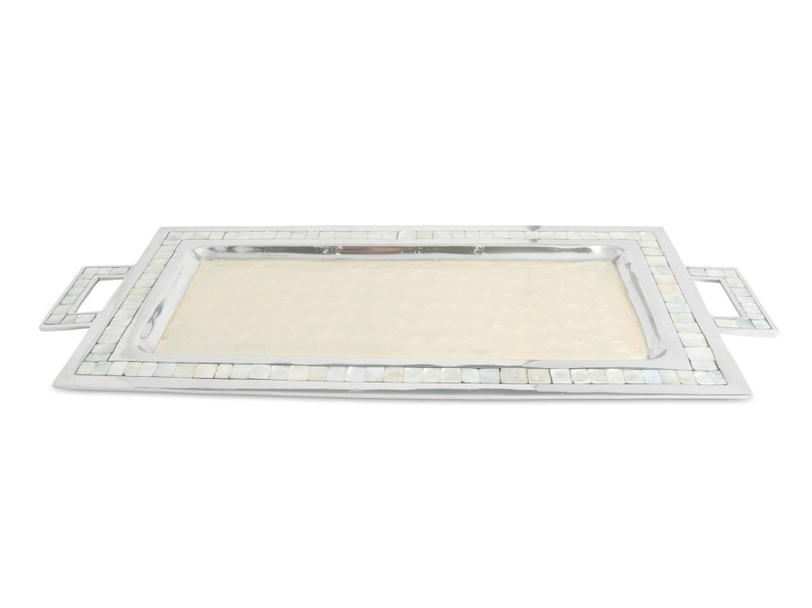 Julia Knight Platters & Trays | Classic 25" Rectangular Tray W/Handles Snow