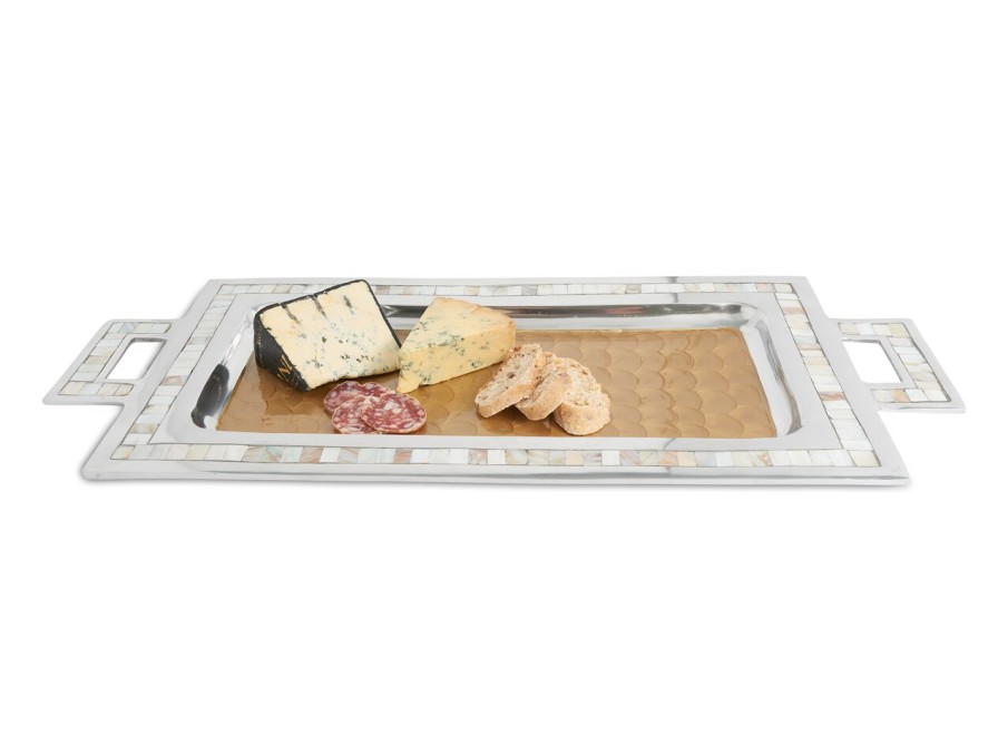 Julia Knight Decor | Classic 25" Rectangular Tray W/Handles Toffee