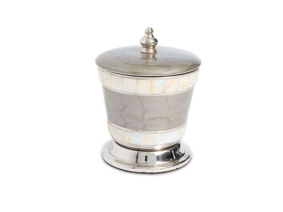 Julia Knight Bath Accessories | Classic 5.5" Covered Canister Platinum