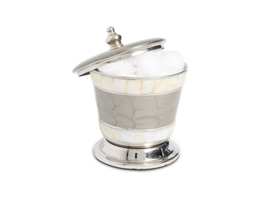 Julia Knight Bath Accessories | Classic 5.5" Covered Canister Platinum