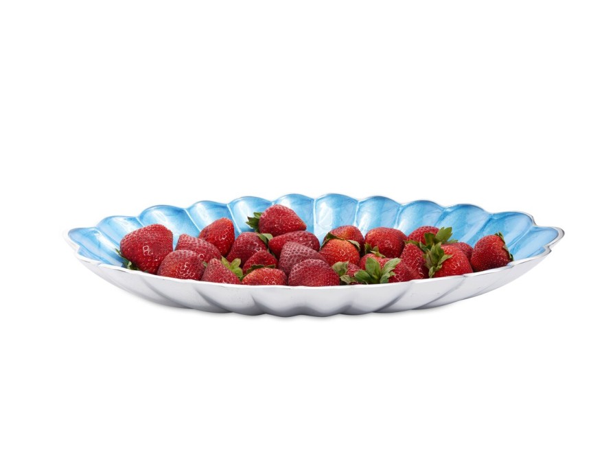 Julia Knight Decor | Peony 16" Oval Bowl Azure