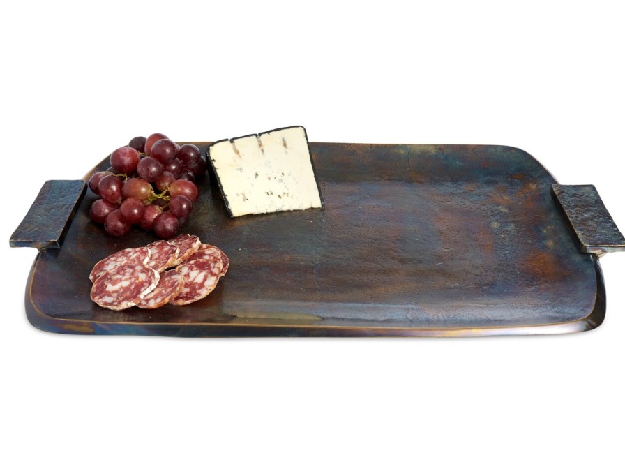 Julia Knight Platters & Trays | Eclipse 21" Rectangular Tray With Handles Bronze