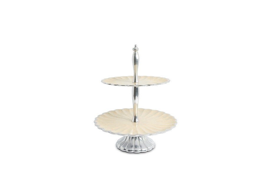 Julia Knight Cake Stands | Peony 11.5" Two-Tiered Server Snow