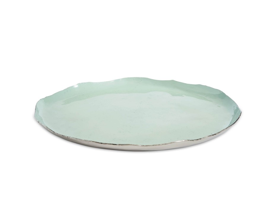 Julia Knight Platters & Trays | Cascade 13" Round Tray Surf