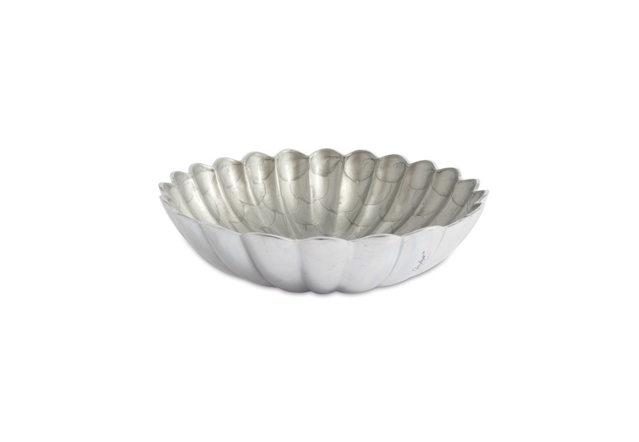 Julia Knight Bowls | Peony 12" Round Deep Bowl Platinum