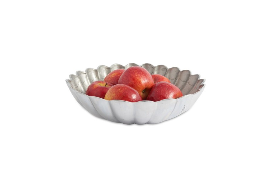 Julia Knight Bowls | Peony 12" Round Deep Bowl Platinum