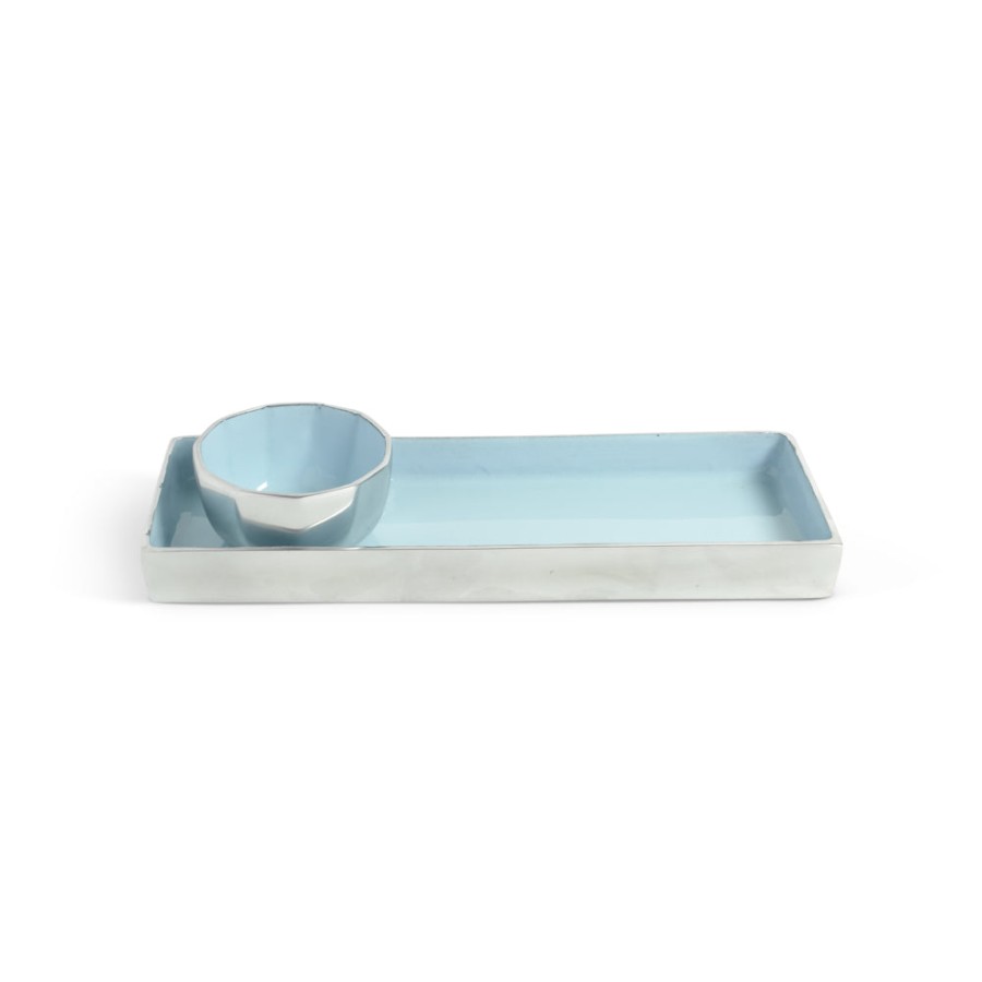 Julia Knight Platters & Trays | Astra 14" Rectangle Tray Glacial Blue