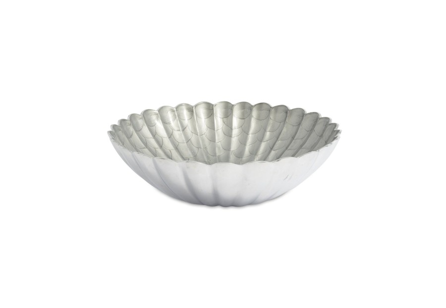 Julia Knight Decor | Peony 15" Round Bowl Platinum