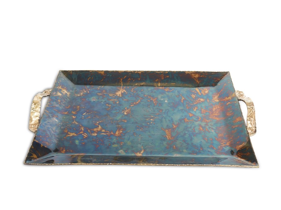 Julia Knight Platters & Trays | Sierra 20" Rectangular Tray Rainbow Bronze