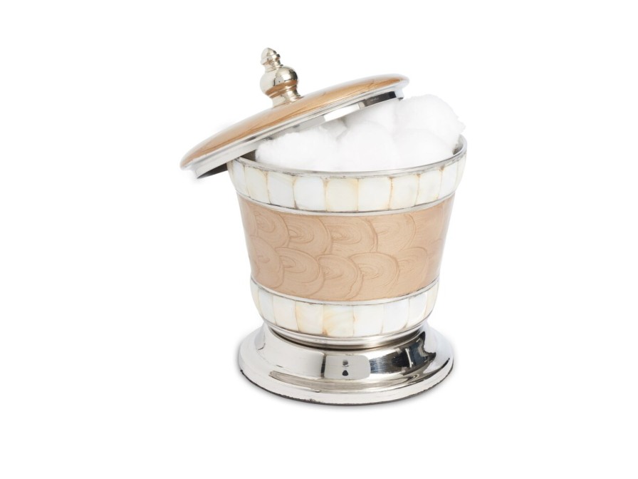 Julia Knight Bath Accessories | Classic 5.5" Covered Canister Toffee