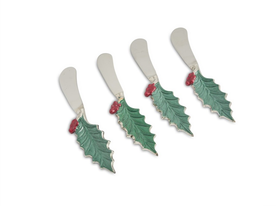 Julia Knight Serving Utensils | Holly Sprig Spreader Emerald